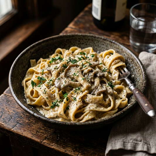 Creamy Garlic Mushroom Noodles