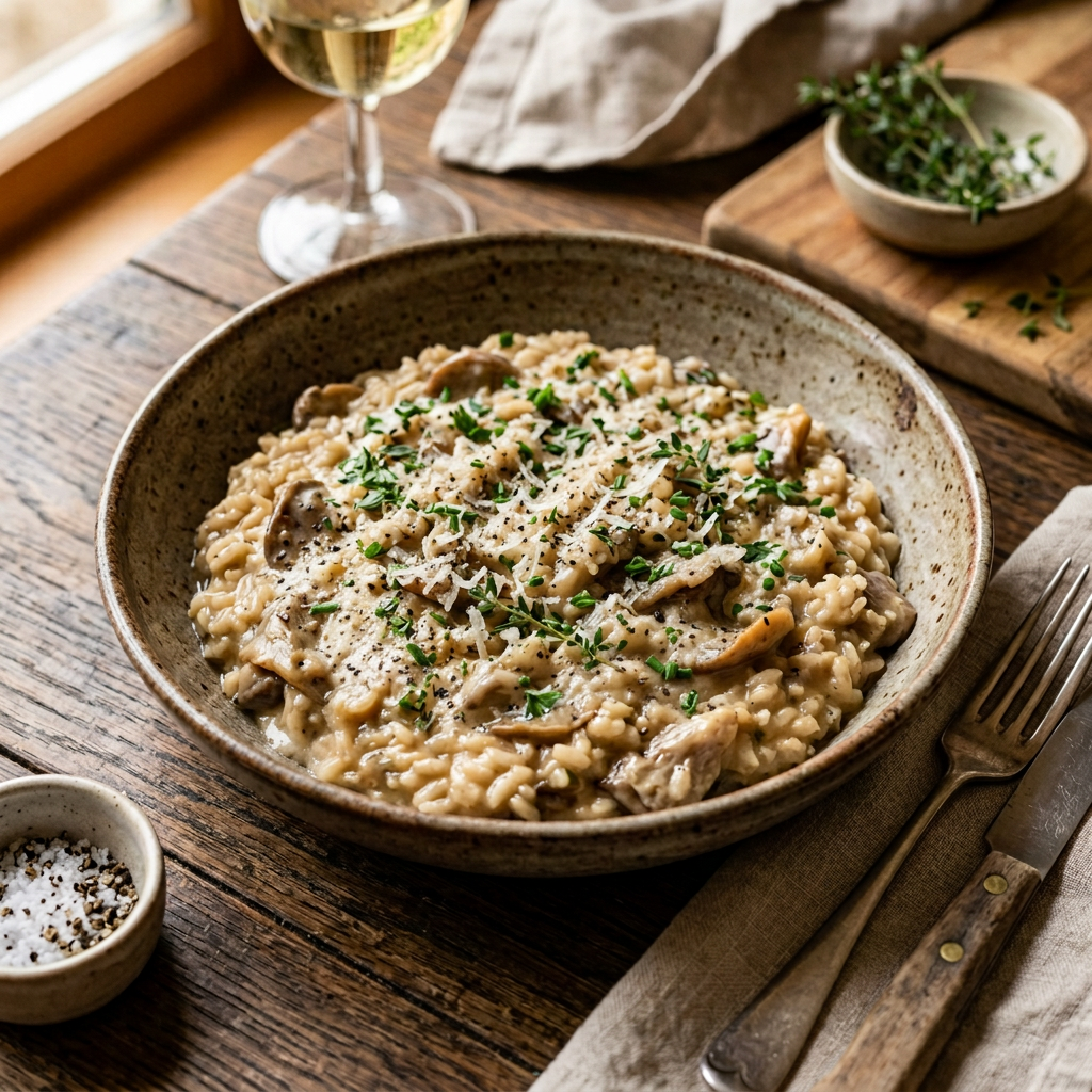 Rich & Creamy Oyster Mushroom Rice